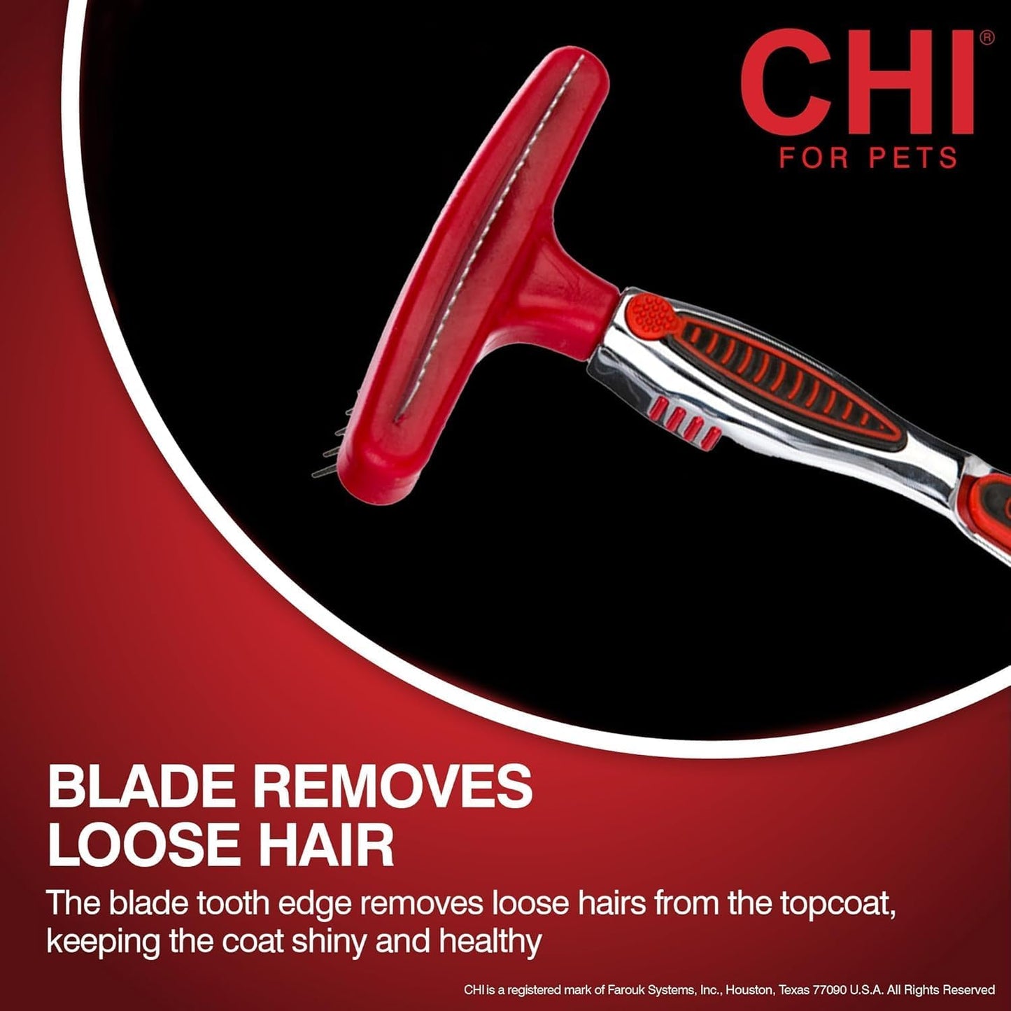 CHI for Dogs Rubber Fur Accumulator Brush, Dog Grooming Tool for Removing Loose Hair and Lint from Coats Furniture Clothing and Car Seats, Flexible Rubber Bristles, Easy Clean Grooming Brush