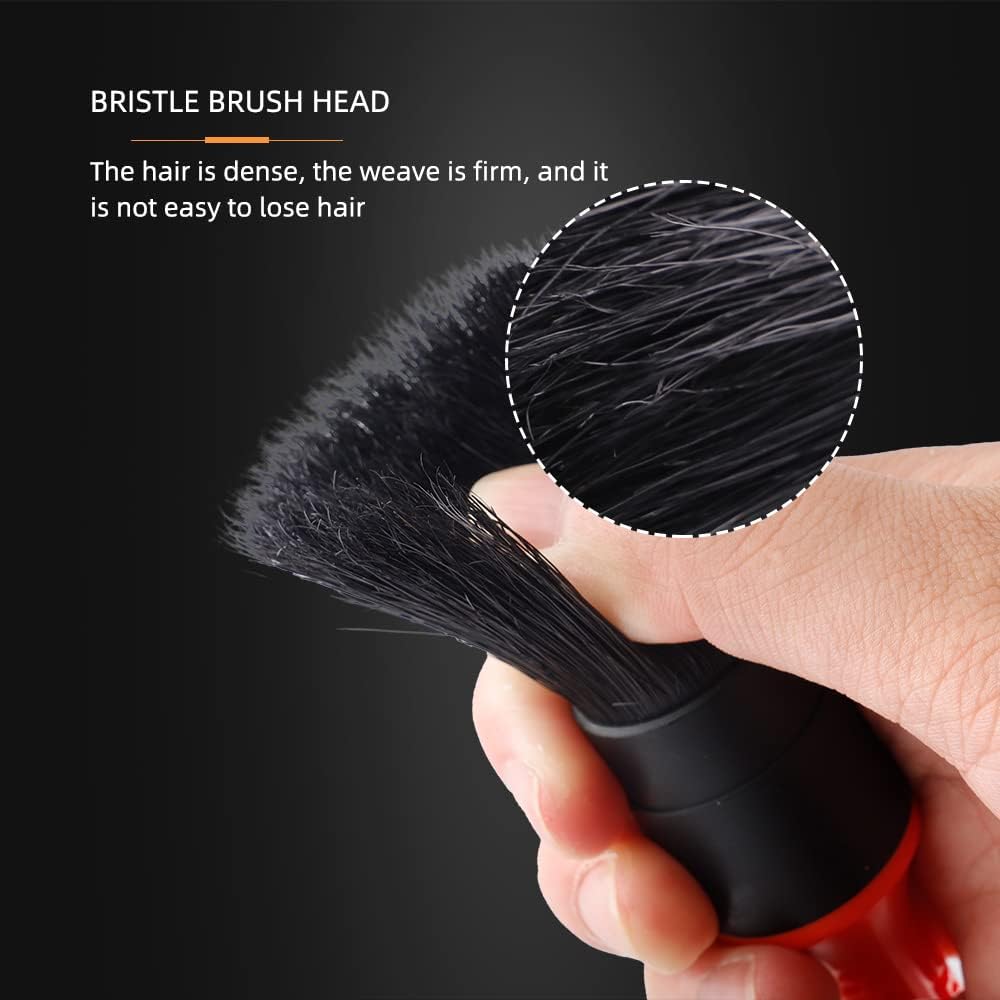 SPTA Car Detailing Brush Set, 5 Pack Soft Mixed Hair Auto Detail Brush Kit No Scratch for Automotive Elegant Surface Interior Exterior Dashboard Emblems Panels Engine Bay Wheels Air Vent Seat Leather