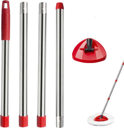 Spin Mop Replacement Head Mop Replace Head Compatible with O Cedar EasyWring Spin Mop - 4 O-Ceda Mop Refills、30-58in Mop Handle and 1 Mop Base and 1 Mop Base Scrub Brush Combo Set