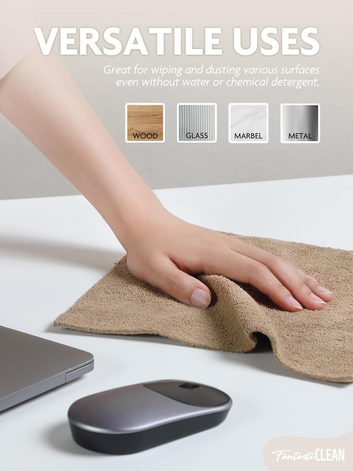 Fantasticlean Kitchen Towels - 40 Sheets - Reusable Washable Dishcloth Rolls, Super Absorbent, Premium Microfiber Cleaning Cloths, 10'' by 10'' (Beige, MossGreen)