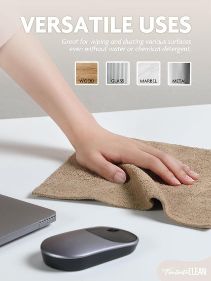 Fantasticlean Kitchen Towels - 40 Sheets - Reusable Washable Dishcloth Rolls, Super Absorbent, Premium Microfiber Cleaning Cloths, 10'' by 10'' (Beige, MossGreen)