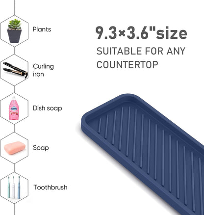 EG-SIPRO Silicone Sponge Holder, Kitchen Sink Organizer Tray, Sponge Caddy for Bathroom Counter, Dish Soap Holder, Scouring Pad