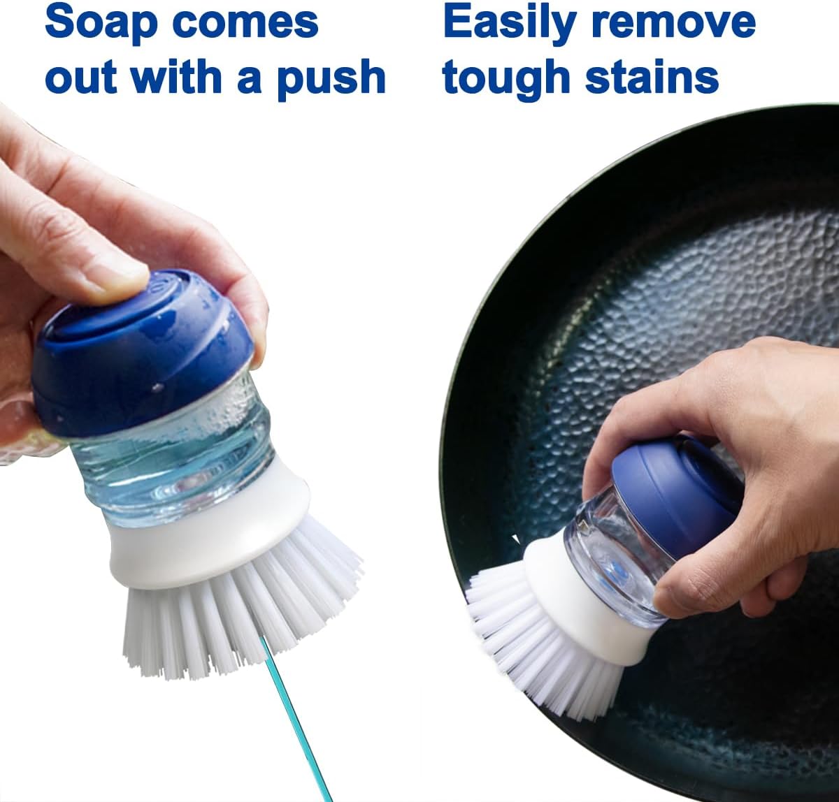 CELOX Soap Dispensing Dish Brush Set with Holder for Dishes