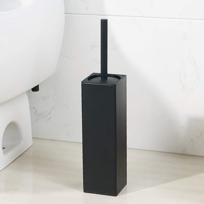 BGL Square Toilet Brush with Holder,Stainless Steel Rubber Painted Toilet Bowl Brush and Holder for Bathroom,2 Cleaner Brush Heads,Brushed Nickel