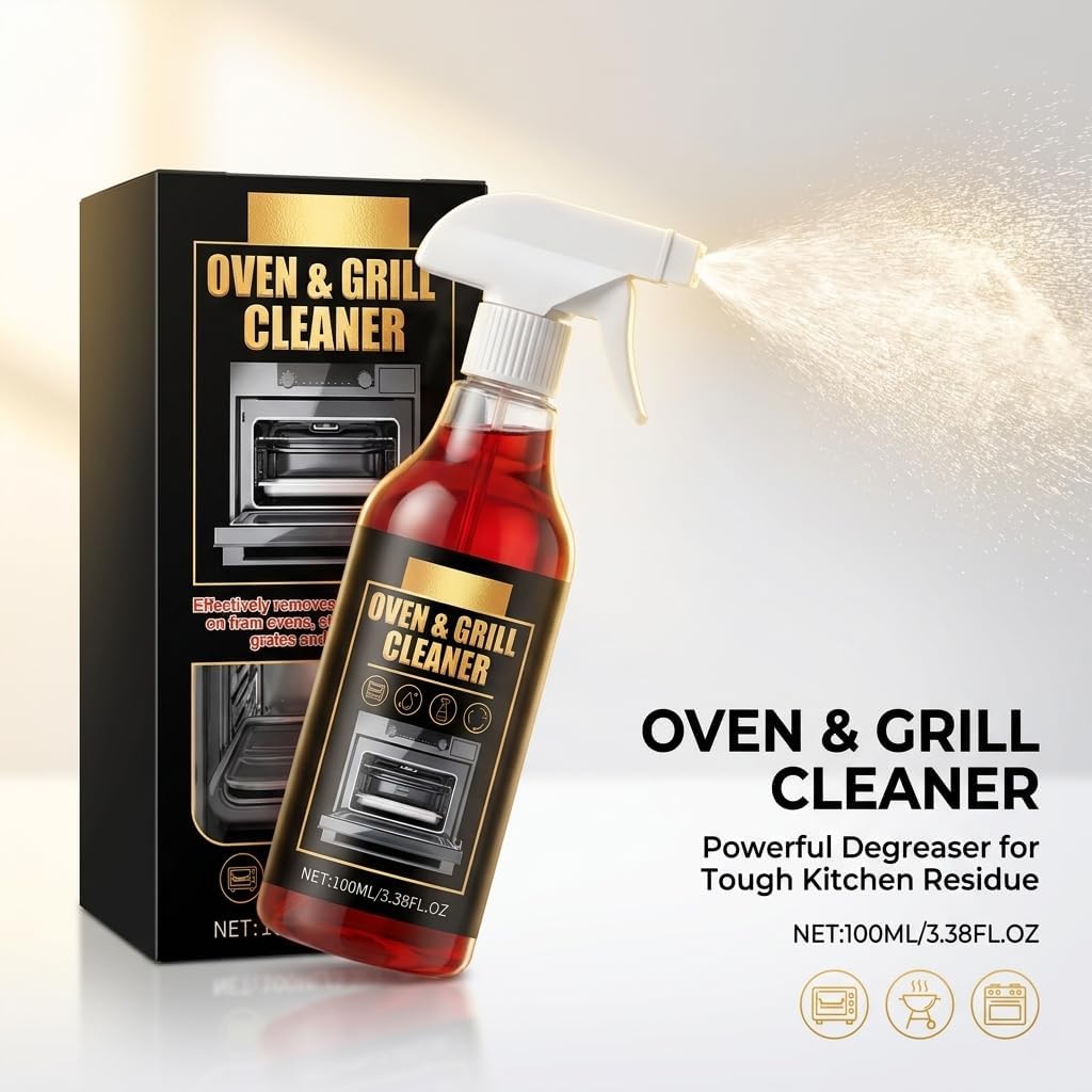 Emesak Oven and Grill Cleaner Foam Spray 3.38 FL. OZ Heavy Duty Degreaser for Oven Racks Grates and BBQ Grills Removes Tough Grease Grime and Food Stains Effortless Kitchen Cleaning Solutions