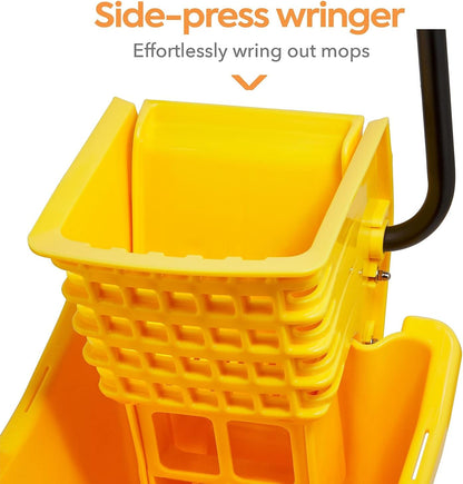 Coastwide Professional Bucket & Side-Press Wringer, 35 Qt., Yellow/Black