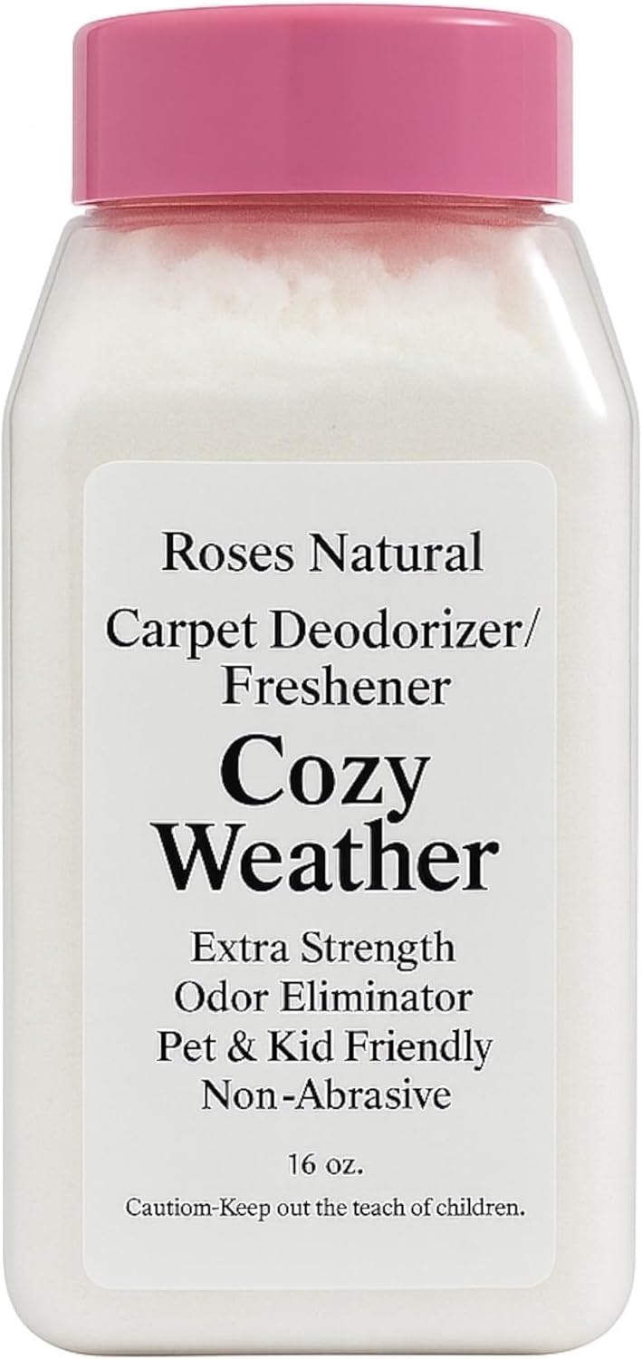 Cozy Weather Carpet Deodorizer Powder – 16 oz Inspired by Sweater Weather | Long-Lasting Fresh Scent, Natural Odor Eliminator | Pet & Kid Friendly, Non-Toxic, Made in the USA