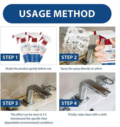 AUJ 2PCS Mould Cleaner Spray,Mould Cleaner Foam Spray,Powerful Multi-purpose Foam Cleaner,Spray Cleaner For Household Kitchen,Bathroom,Wall,Ceiling Stains Cleaner