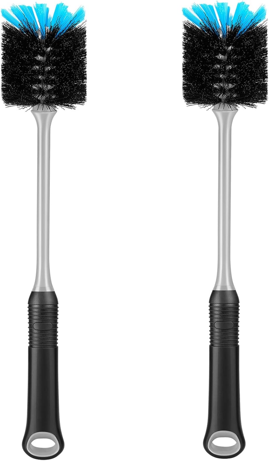MOSOLAN Water Bottle Cleaning Brush, Long Handle Flexible Scrub Brush for Water Bottles, Glasswares, Mugs, Flasks, Tumblers, Vases, and Kitchen Sink, 2 Pack