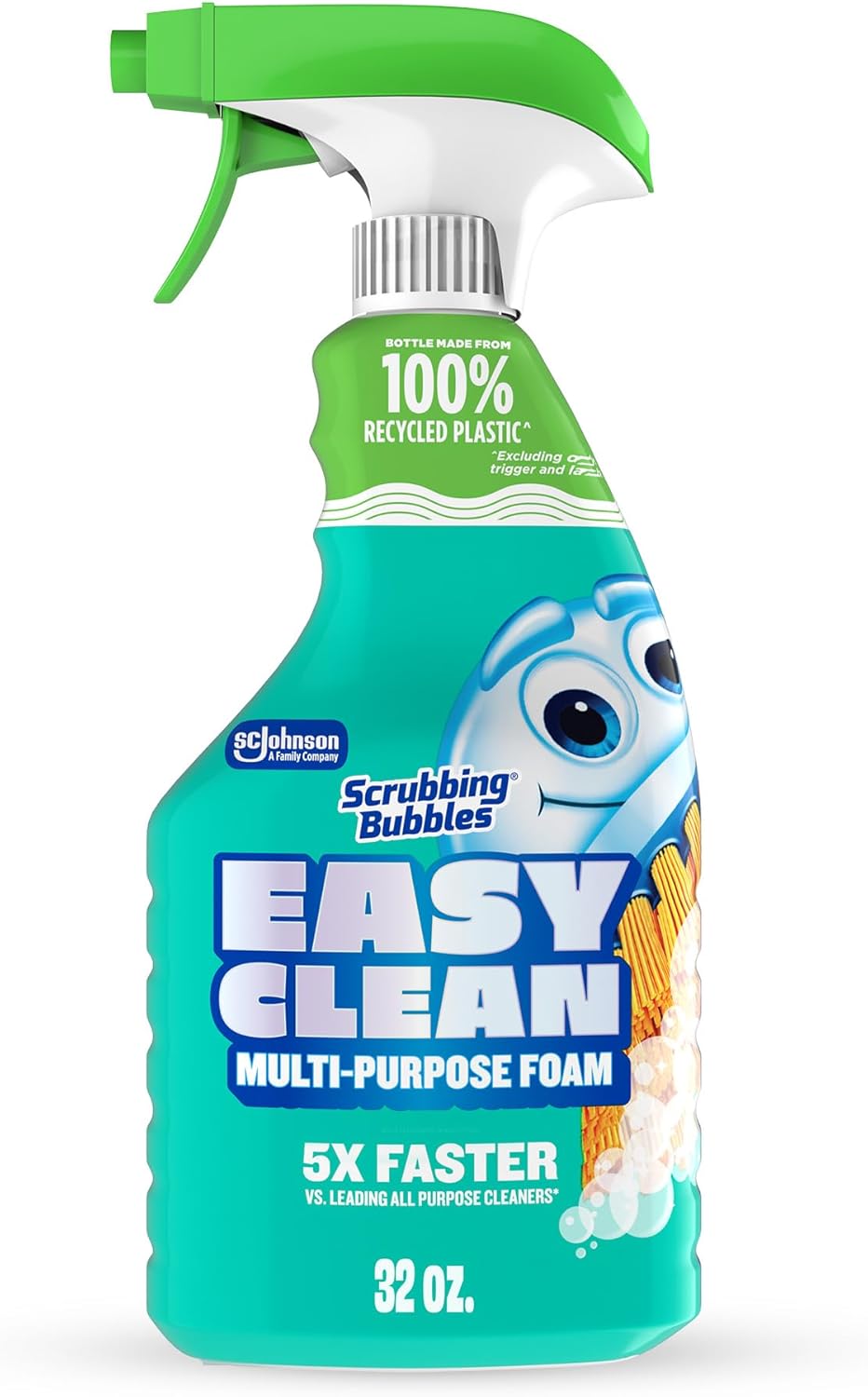 Scrubbing Bubbles Easy Clean Foaming Bleach-Free Bathroom All Purpose Cleaner, Fast-Acting Foam Cleans Limescale, Dirt and Grime on Showers, Sinks, Toilets, Tiles, Counters, & More, 32oz Spray