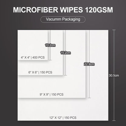 AAwipes Double Knit 100% Polyester Wipers Light Weight Version (120GSM, 6"X6", 150pcs/bag) Cleanroom Cloth Wipes Laser Sealed Edge, Ultra-Soft (CP12006)