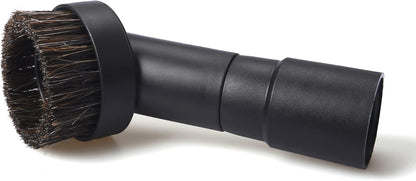 25mm Long Horse Hair with Universal Connector for 25mm/1", 32mm/1-1/4, 35mm/1-3/8 Hose, 1.25 Inch Small Round Dust Suction Brush Vacuum Brush Attachment Soft Bristle Cleaner Replacement with Adapter