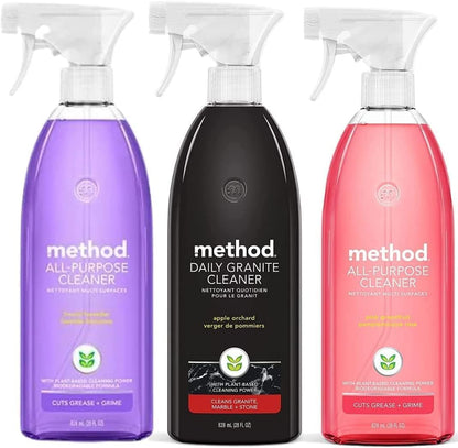 Method Cleaner Trio, Refreshing Scents for Every Space, Bamboo Bliss, Wildflower Whimsy, Citron Sensation, 3 ct. (28 oz Each)