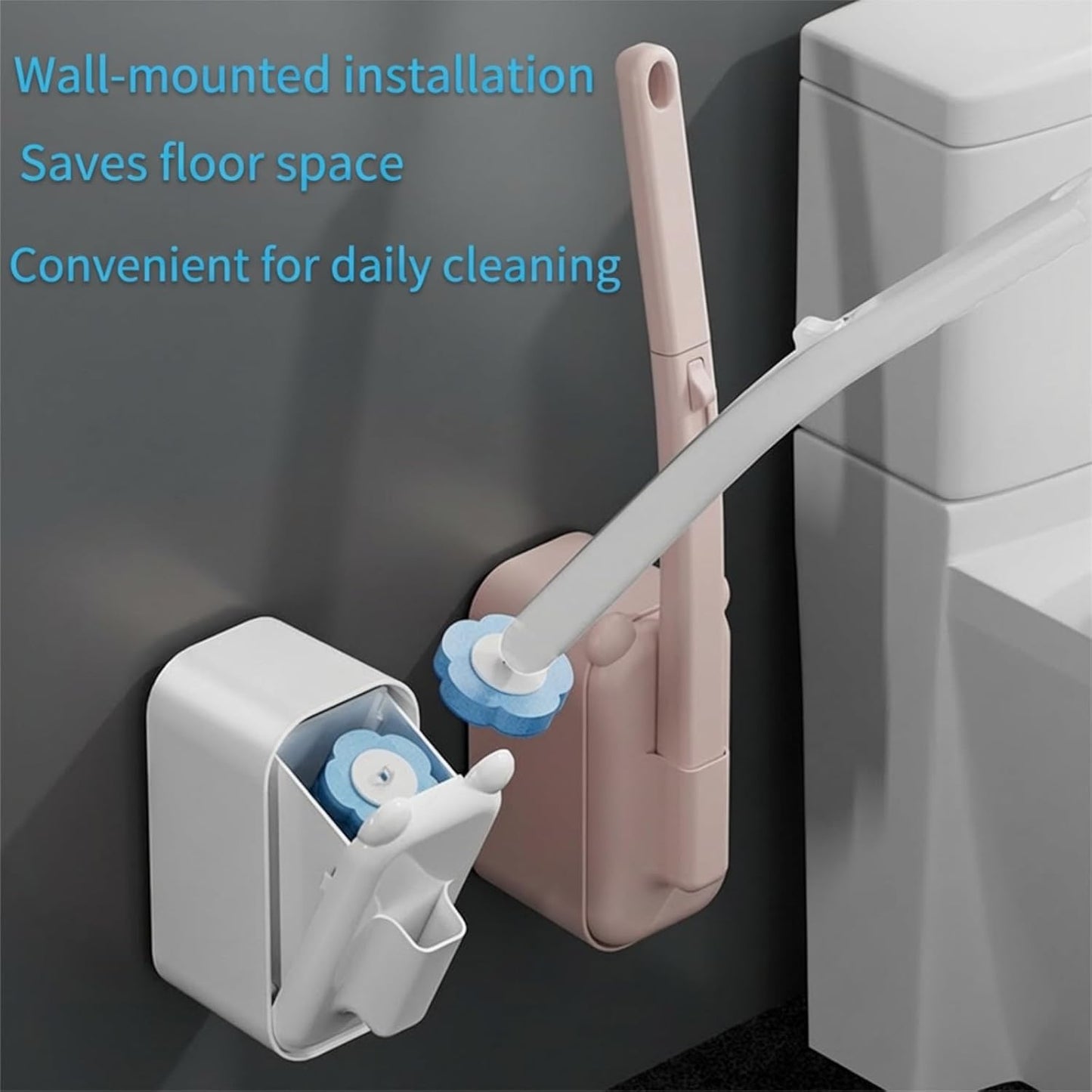 48 Count Disposable Toilet Brush Refill Pads, Disposable Toilet Bowl Wand Refills, Toilet Cleaning Refills, Toilet Scrubber Refills, Brush Head Replacement