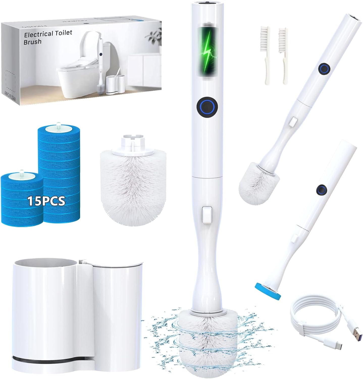 36-Piece Toilet Wand Refills, Disposable Toilet Bowl Cleaner Wand Compatible with Most Toilet Brushes,Disposable Toilet Brush Refill for Bathroom Cleaning