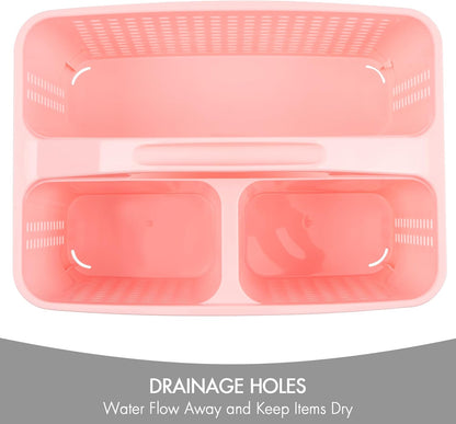 Tiawudi Portable Shower Caddy, Caddy Organizer with Handle, Plastic Shower Basket Hold Soap, Shampoo, Hair Supplies and Beauty Products, Cleaning Supplies Organizer for Home, Dorm, Shelf and Cabinet