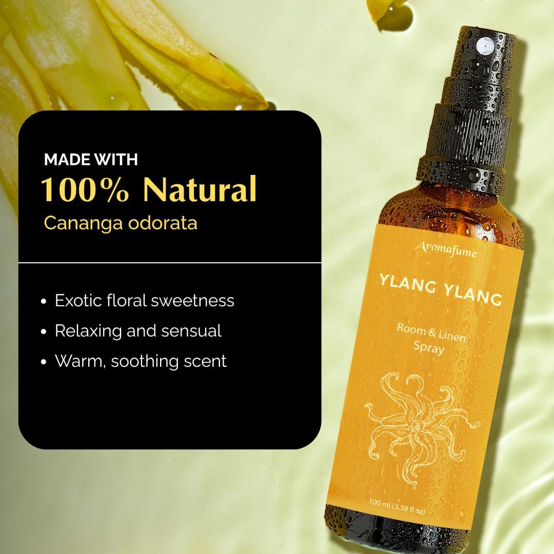 Vanilla Room, Linen & Pillow Spray by Aromafume | 100ml/3.38 fl oz | with Pure Vanilla Essential Oil | Aromatherapy Spray | Mist for Bedding, Fabrics