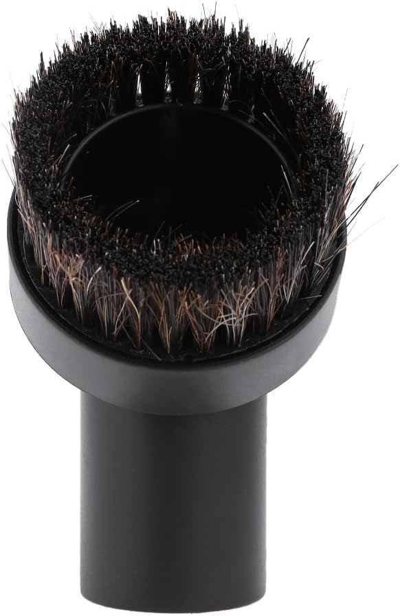 Delaman 32mm Round Dust Brush, 1.25" Small Round Vacuum Cleaner Accessory Vacuum Attachment for Cleaning Vacuum Blinds Hard Small Spaces Soft Bristle