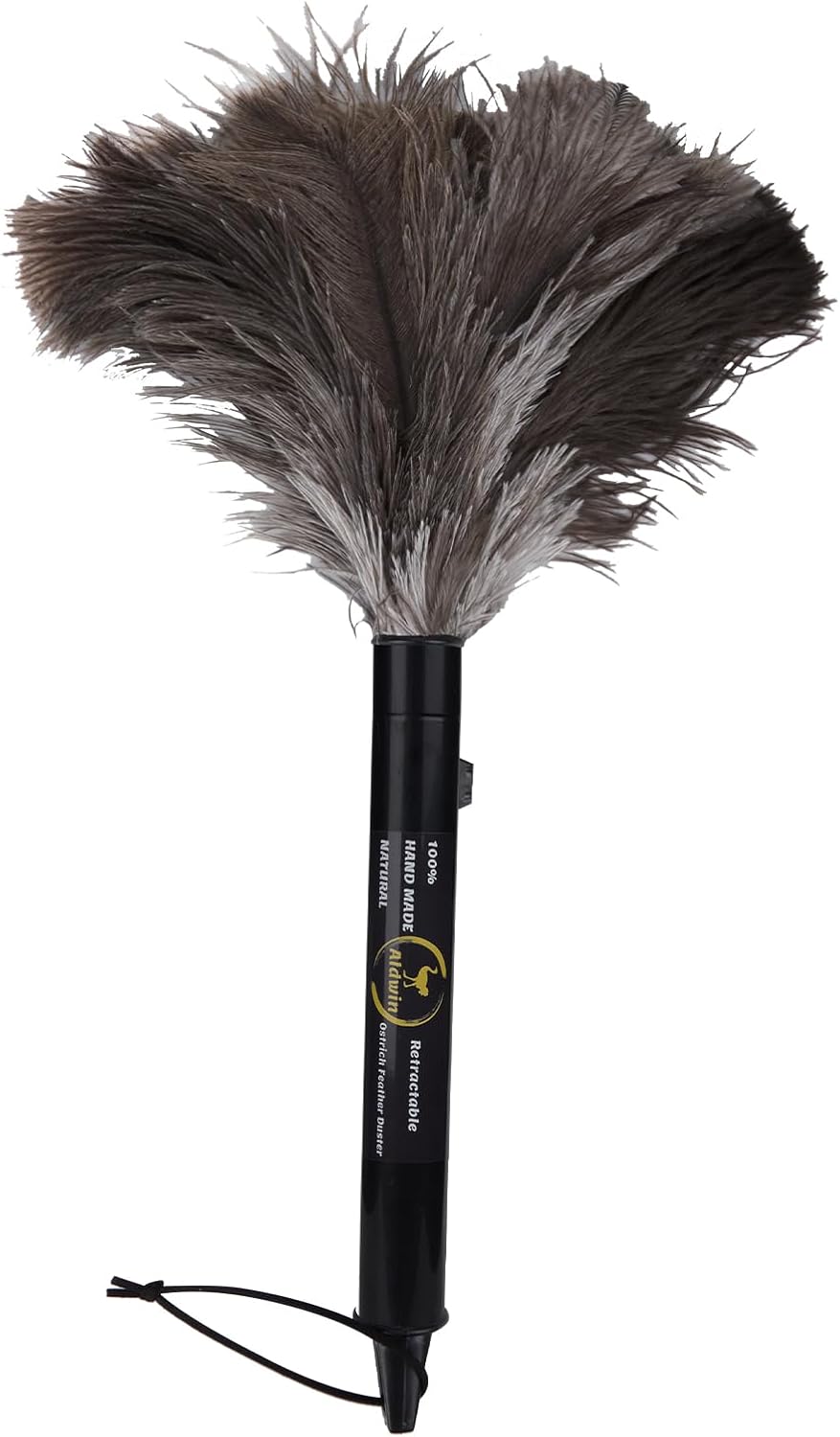 Aldwin Ostrich Feather Duster Retractable 2 Pack,16 inch Genuine Fluffy Natural Handheld Feather Dusters for Cleaning Supplies, Washable,Car, Office, Desk
