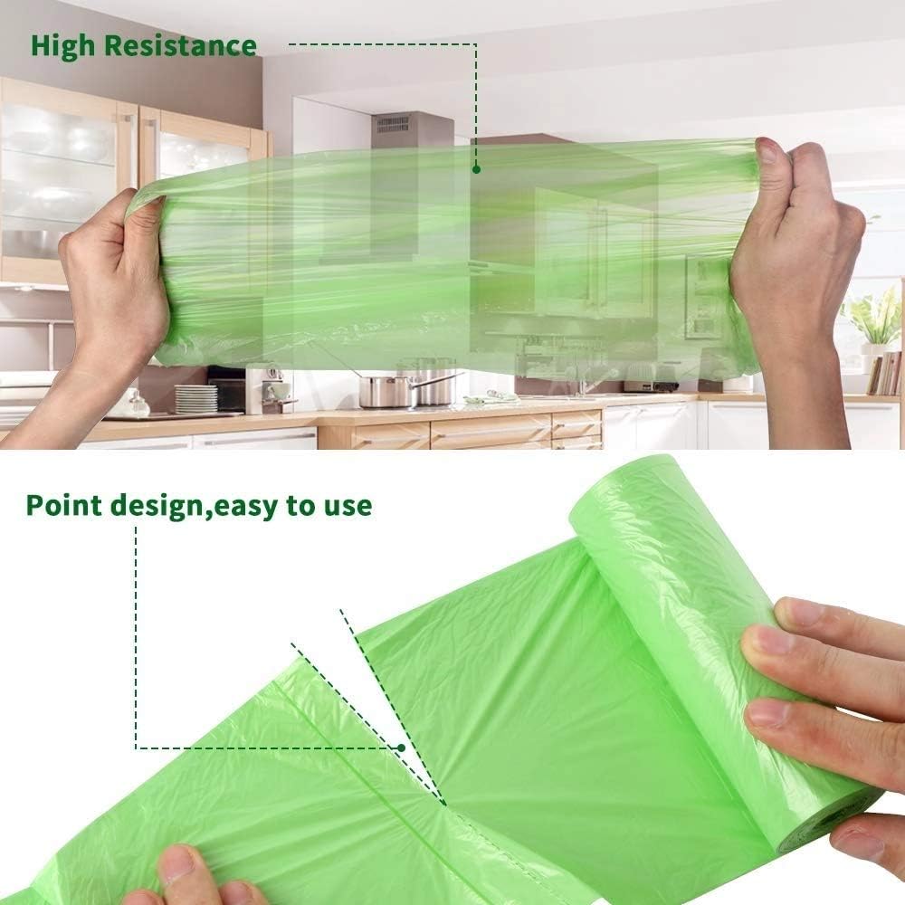 Magesh 4 Gallon Trash Bag Strong, Leakage-Free, Small Garbage Bags Unscented Thick for Bathroom, Office, Kitchen Small Trash Can, 15L, 105 Bags, Clear