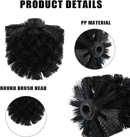 4PCS Toilet Brush Replacement Head Cleaning Tool,Toilet Bowl Brush Head Replacement with Sturdy Stiff Bristles for Bathroom (Black)