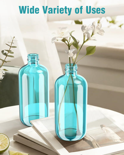 Bontip Glass Spray Bottle, Amber Glass Spray Bottle Set & Accessories Refillable for Plants Window Cleaners Aromatherapy Facial Hydration Watering Flowers Hair Care (2 Pack/16 oz) (Amber)