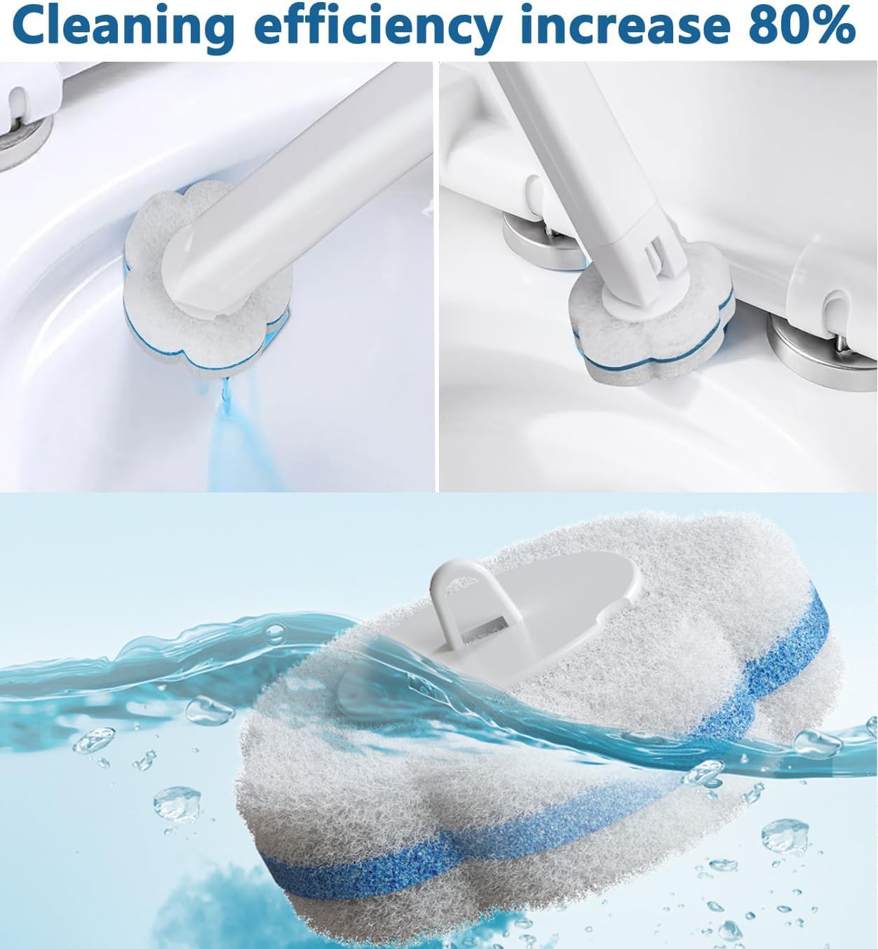 Disposable Toilet Brush and Holder Set with 48 PCS Refills, Deep Cleaning Toilet Bowl Cleaner Wands for Toilet Bowl, Sink, Toilet Cleaning System Starter Kit