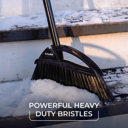 O-Cedar One Sweep Broom with Step-On Dustpan | Remove 99% with One | Lightweight Quiet Cleaning Tool | Ideal for Pet Owners