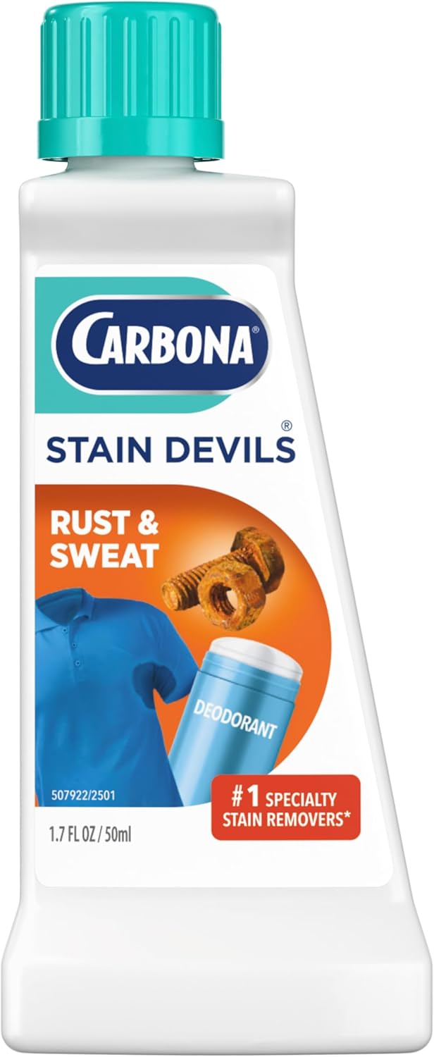 Carbona Stain Devils #6 (1.7 Fl Oz), Targeted Spot Cleaner for Grass, Dirt & Make-Up Stains, Safe on Skin & Washable Fabrics