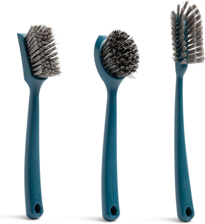Full Circle Clean Ocean Small Grout Brush, Tough Bristles, Cleans Crevices, Sustainably Made 100% From Recycled Ghost Fishing Nets, Safe for Nonstick