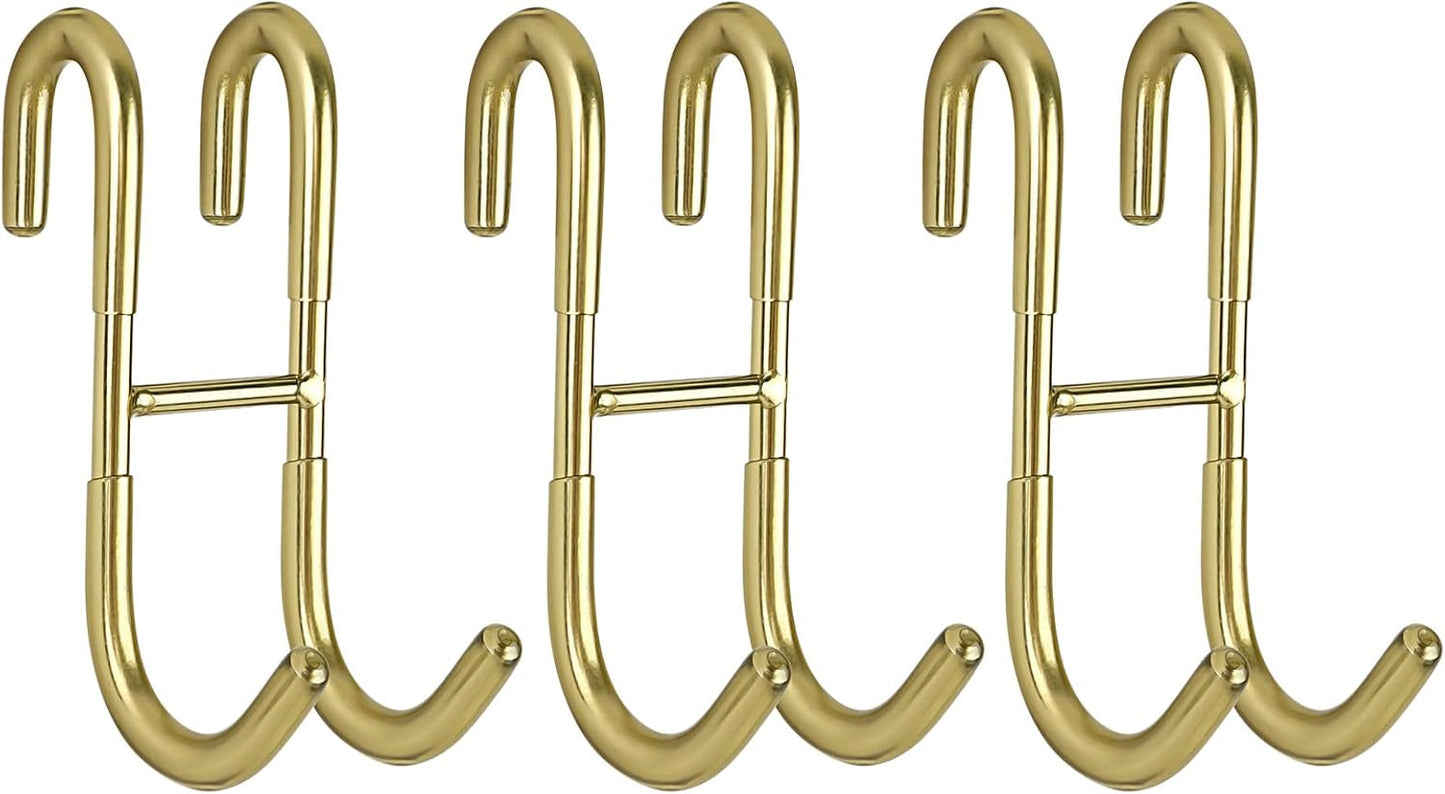 Simtive Shower Door Hooks (2-Pack), Towel Hooks for Bathroom Frameless Glass Squeegee Hooks, Black