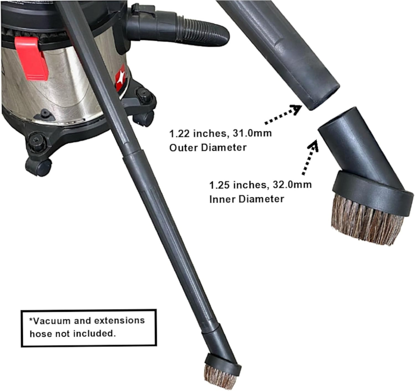 MaximalPower Soft Bristle Vacuum Brush Universal Vacuum Dust Brush Round Dusting Brush Vacuum Attachment Tool for Most Vacuum Cleaners Accessories 1.25" 1-1/4" 32mm