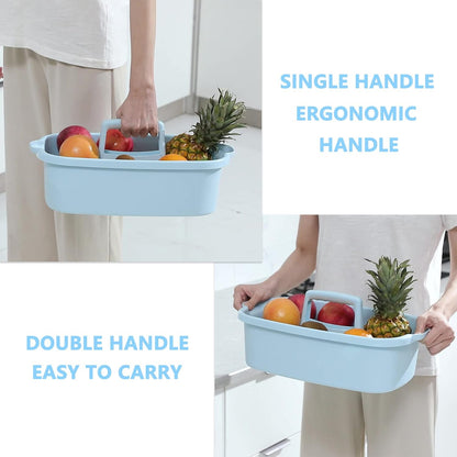 Large Cleaning Supplies Caddy Portable Shower Basket Supply Organizer with Handle Plastic Bucket Tool Storage for Bathroom, Bedroom, Kitchen, College Dorm, Garden, Dark Gray 2 Pack