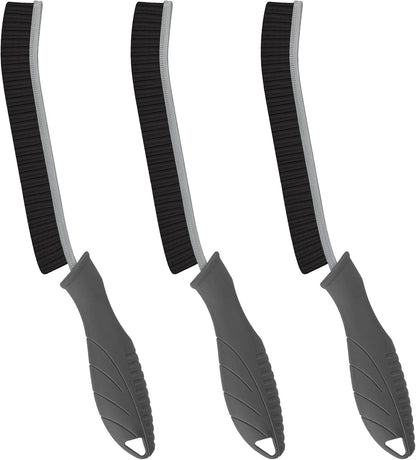 FOOGWEE Hard Bristle Crevice Cleaning Brush - Home Cleaning Tools, Multi-Purpose Crevice Supplies for Kitchen, Bathroom, Toilet, Window, Vehicle, Faucets, Grout, Home (3, Black)