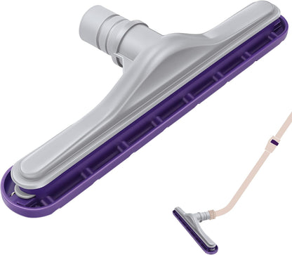 Replacement Floor Tool Compatible with ProTeam 101446 E-Z Glide Backpack Vacuums 10 QT & 6 QT, 14" Hard Floor Tool Compatible with Commercial Cleaners(Brush with Scalloped Edges,Gray)