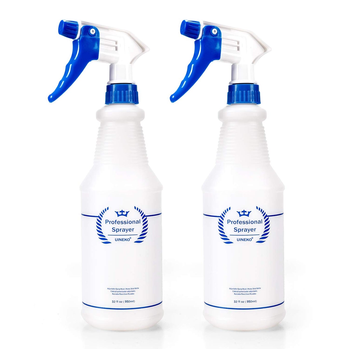Plastic Spray Bottle 2 Pack, 32 Oz, All-Purpose Heavy Duty Spraying Bottles Leak Proof Mist Empty Water Sprayer for Cleaning Solution, Essential Oils, Hair, Planting, Pet with Adjustable Nozzle - Red