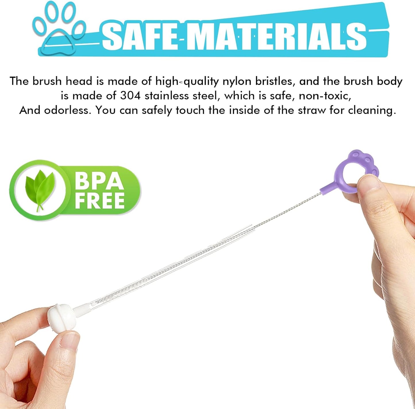 Straw Cleaner Brush 8PCS Long Straw Brushes Reusable Nylon Tube Brush Drinking Straw Cleaning Brush Set for Water Bottle, Straws, Tube, Flasks (8PCS Style 2)