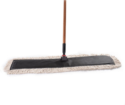 Matthew Cleaning 24'' Industrial Strength Cotton Dust Mop Refill Washable Replacement Heads for Residential & Commercial Use Fit Standard Dust Mop Frames, Hardwood, Laminate, Concrete Floors 3 Pack