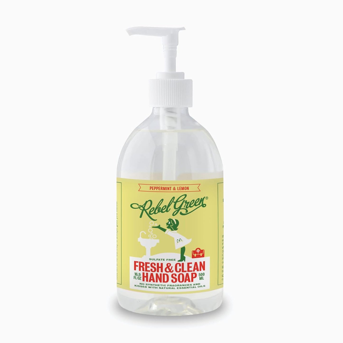 Rebel Green Fresh & Clean Hand Soap Refill - Natural Liquid Hand Soap Refill for Bathroom & Kitchen - Lavender & Grapefruit Scent, 32 Fl Oz