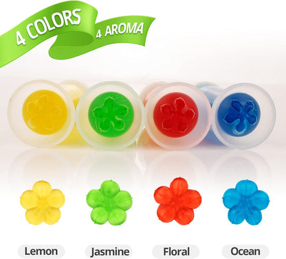 **84 Flowers** Toilet Gel Stamp | Long-Lasting Toilet Bowl Cleaner & Scent Freshener | Adhesive Gel Stamps for Fresh Fragrant Bathroom (Mix Scent)