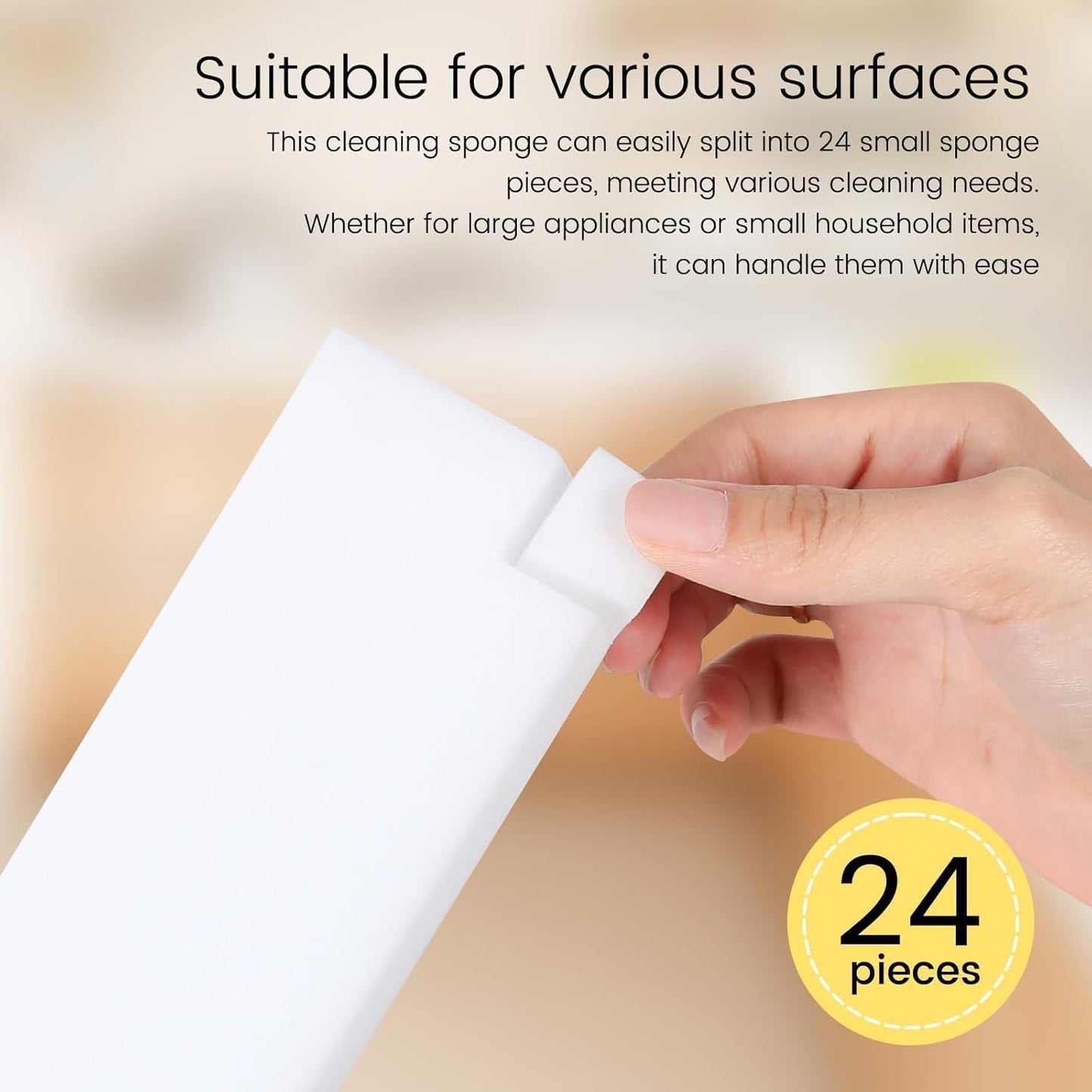 Trendbox 50 Pack Melamine Sponges Magic Cleaning Sponges in Bulk Melamine Foam for Dishes Eraser Sponges for Cleaning
