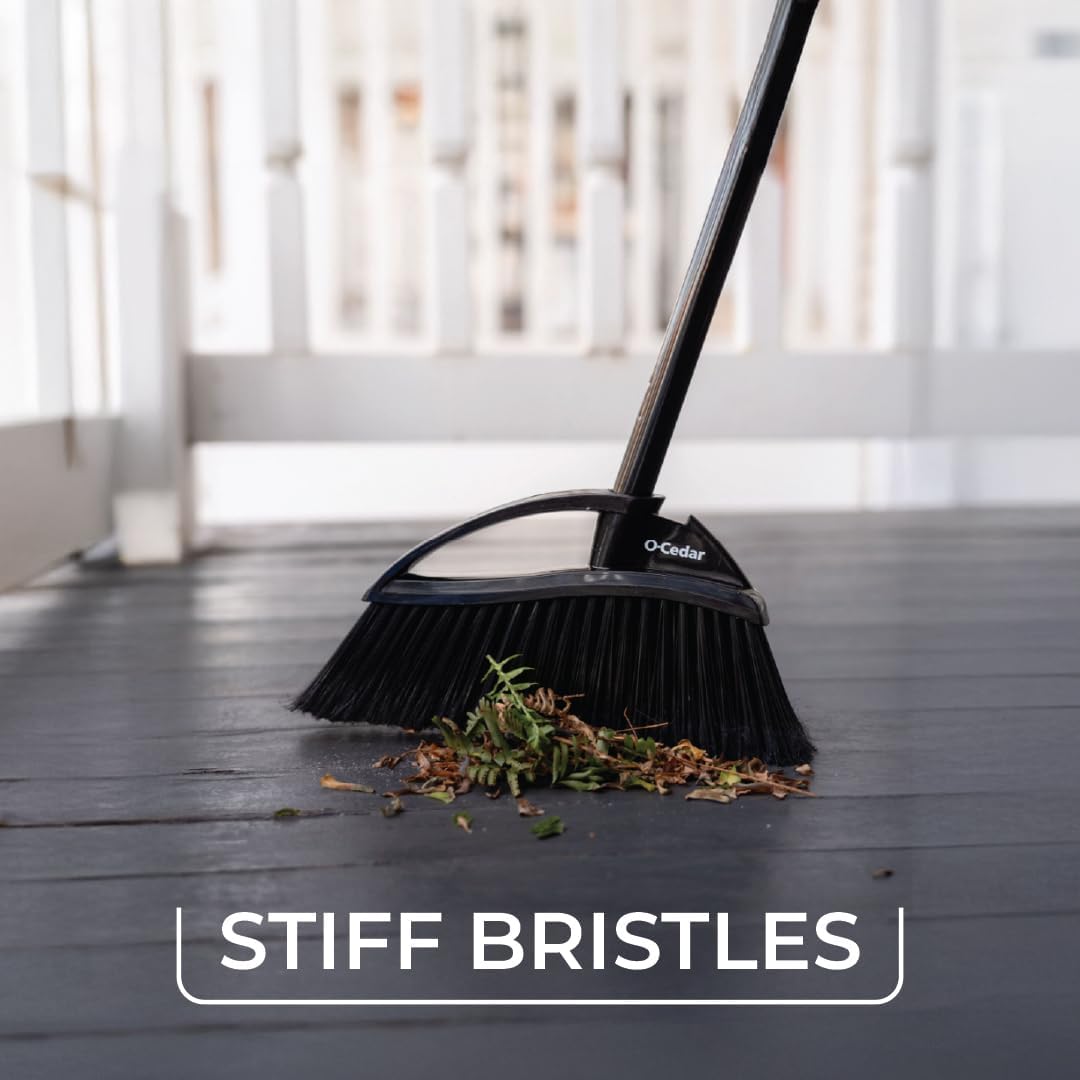 O-Cedar One Sweep Broom with Step-On Dustpan | Remove 99% with One | Lightweight Quiet Cleaning Tool | Ideal for Pet Owners