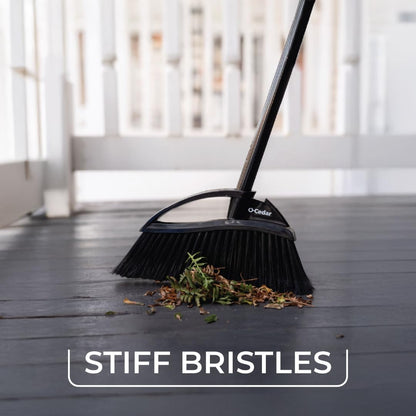 O-Cedar One Sweep Broom with Step-On Dustpan | Remove 99% with One | Lightweight Quiet Cleaning Tool | Ideal for Pet Owners