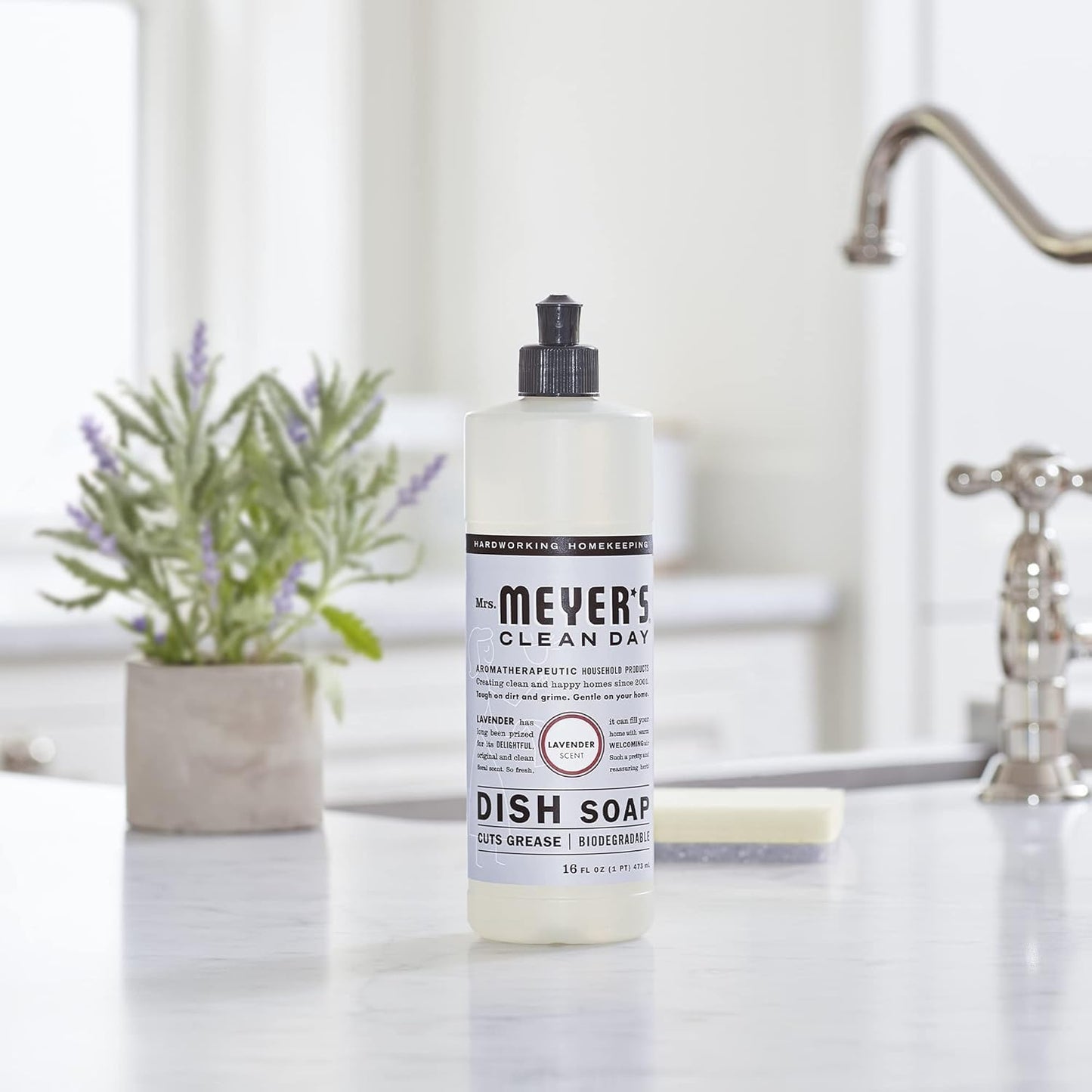 MRS. MEYER'S CLEAN DAY Liquid Dish Soap, Lemon Verbena, 16 fl. Oz