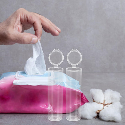 SOLUSTRE Refillable Wipes Dispenser Container 3.46In Portable Wet Wipes Storage Barrel Travel Case Moisture Retention for Outdoor Daily Use