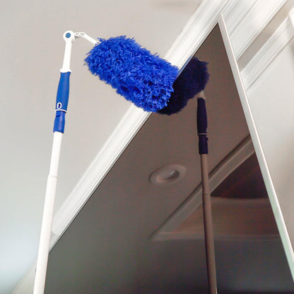 Unger Connect and Clean Microfiber Duster with Pivoting Handle, Dusters for Cleaning, Compatible with Telescopic Poles, Dusting Tools, Cleaner Tool for Windows, TVs, Moldings, Cupboards, Cabinets