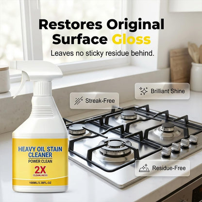 Yilia Kitchen Heavy Oil Cleaner Spray, All Purpose Degreaser for Stove Oven Range Hood Appliances, Heavy Duty Grease Remover for Kitchen Cabinet Cooktop Countertop Stainless Steel Surfaces (1 Set)