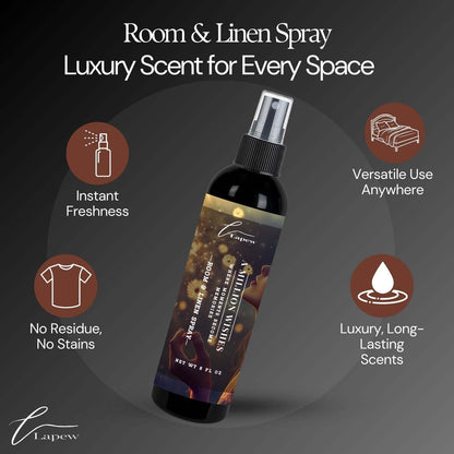 Lapew Room & Linen Spray | Fragrance Mist for Home, Car & Office | Fabric & Air Freshener | Neutralizing Mist | Made in USA | Cozy Cinnamon & Apple - Colors A