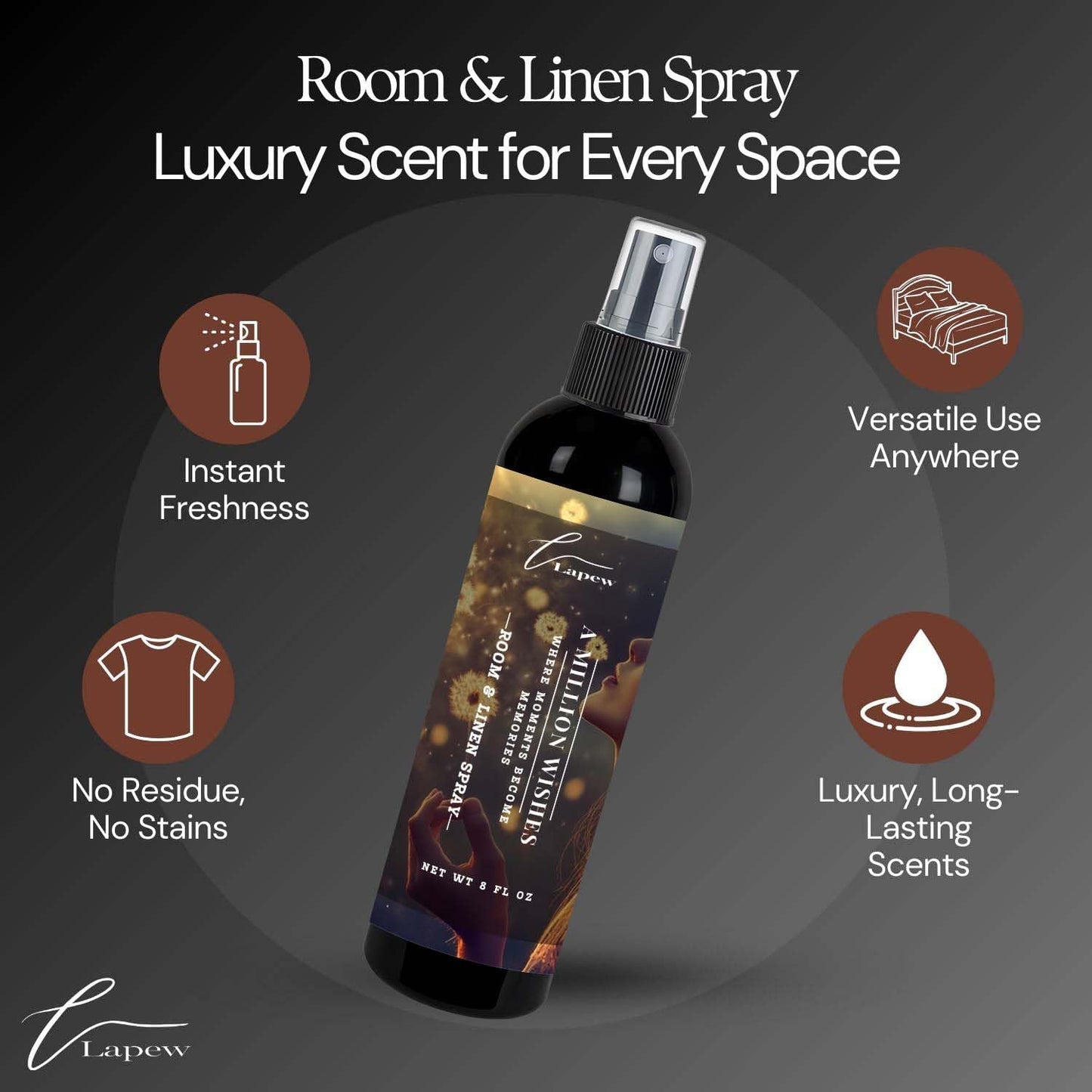 Lapew Room & Linen Spray | Fragrance Mist for Home, Car & Office | Fabric & Air Freshener | Neutralizing Mist | Made in USA | Cozy Cinnamon & Apple - Colors B