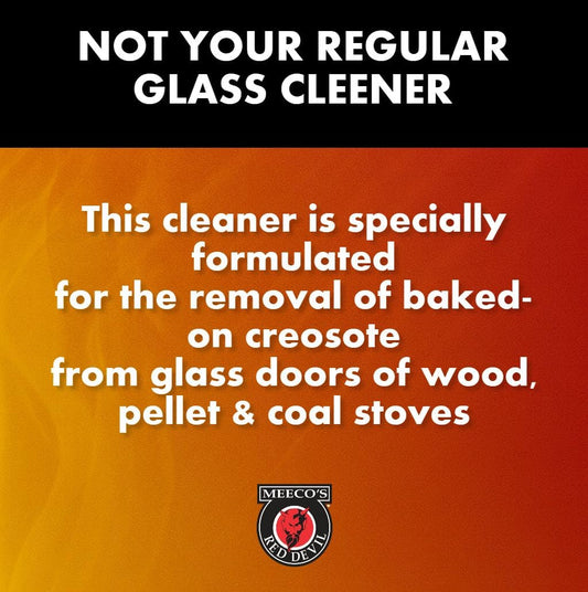 MEECO'S RED DEVIL 701 Wood Stove Glass Cleaner - Removes Creosote, Soot & Smoke from Wood, Pellet, Coal Stoves & Fireplace Inserts (16 fl oz) - Made in the USA